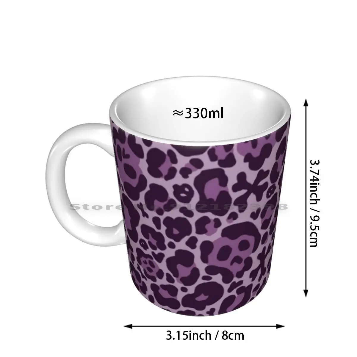 Skull Leopard Print-Purple Ceramic Mugs Coffee Cups Milk Tea Mug Skull Leopard Punk Skulls Bones Skeleton Animal Alternative