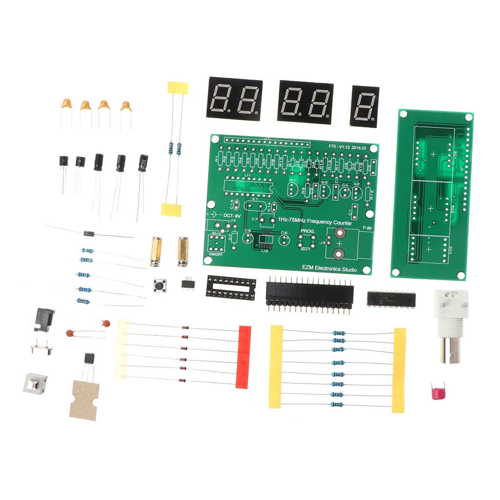 1Hz-75MHz Frequency Counter 7V-9V 50mA DIY Kit Cymometer Module Tester Meter