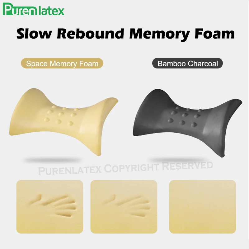PurenLatex Memory Foam Orthopedic Bedding Pillows Waist Back Support Cushion Slow Rebound Pressure Pillow for Pregnant Women