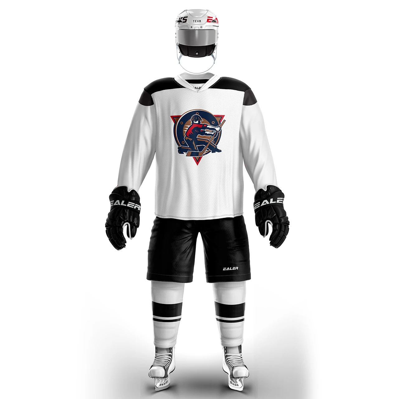 Han Duck high-quality light and thin breathable white personalized ice hockey practice jersey & large street shirt-all sizes