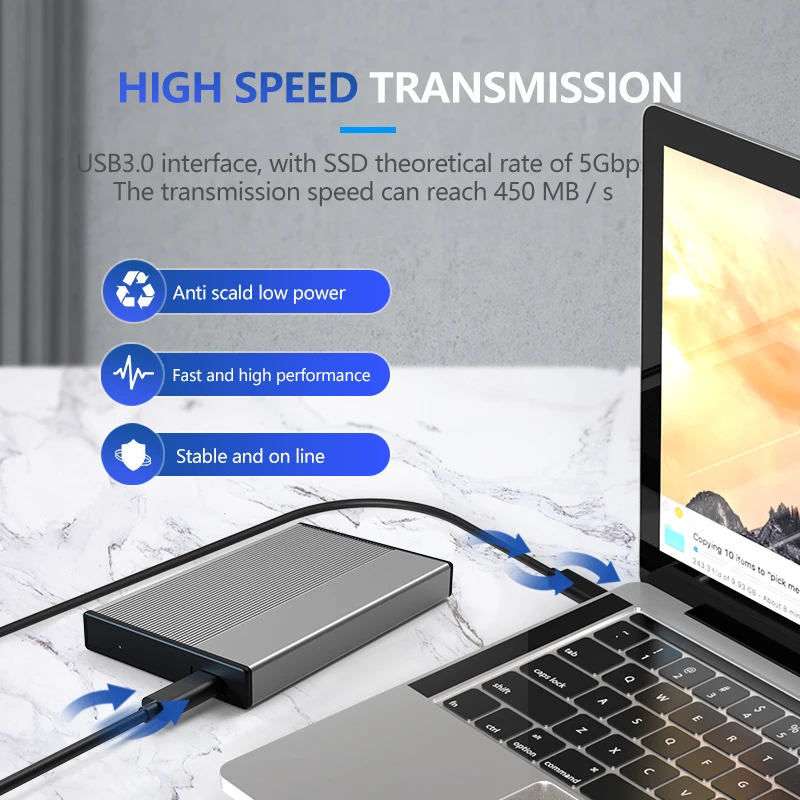 Blueendless HDD Case 2.5 SATA to USB 3.0 Hard Drive CASE for SSD Disk Tool free box Type C 3.1 Case External HDD Enclosure