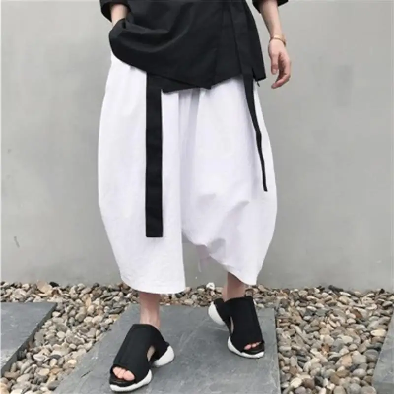 Men Beat Pants Summer New Harem Pants Hair Stylist Hip Hop Casual Super Loose Large Size Seven Pants