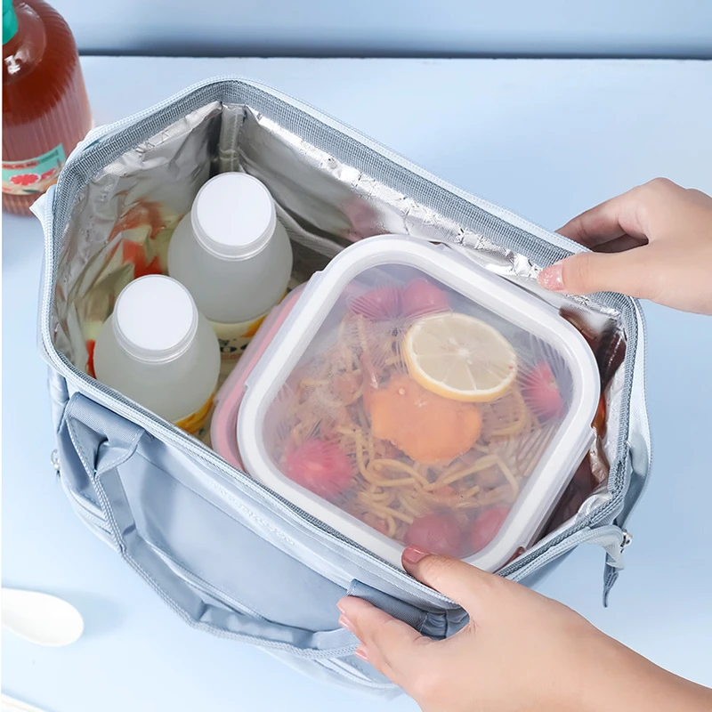 Saco de almoço portátil feminino grande capacidade à prova dwaterproof água conveniente fresco refrigerador sacos piquenique almoço recipiente sacos