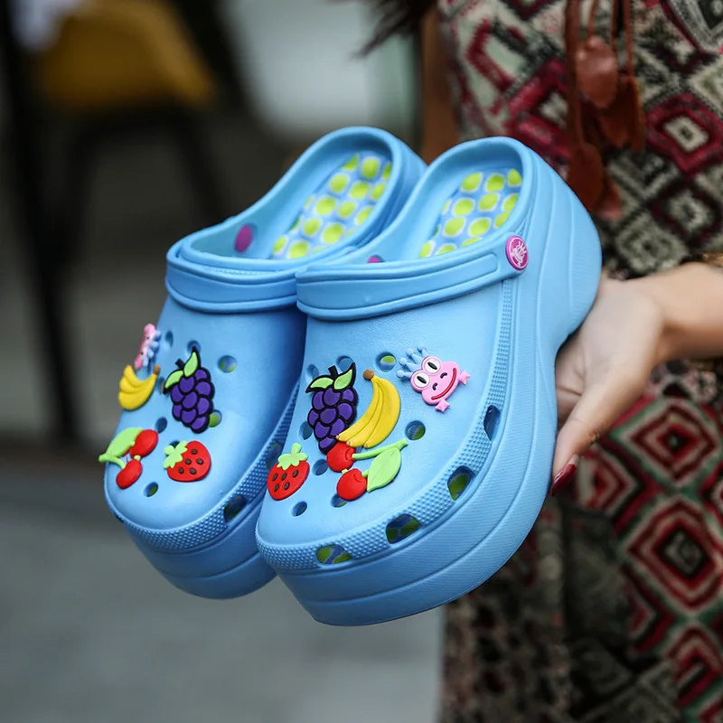 2021 Summer Women Slippers Platform Clogs Outdoor Garden Shoes Female Pool Sandals Bathroom Flip Flops Mules Beach Slippers