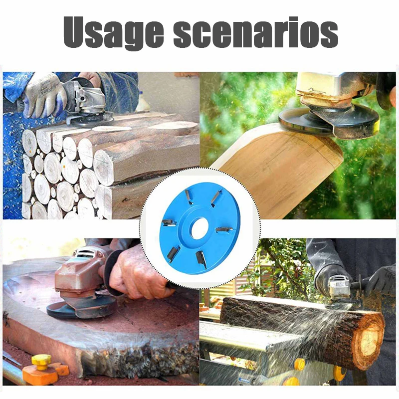 Flat Curved Knife Wood Grinding Wheel Rotary Disc Wood Turbo Carving Disc Angle Grinder Disc 16mm Bore 3 4 5 6 8 Teeth
