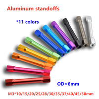 10pcs/lot M3 Double Hex Head thread colourful aluminum spacer standoff Column Pillars M3*10/15/20/25/28/30/35/37/40/45/50mm