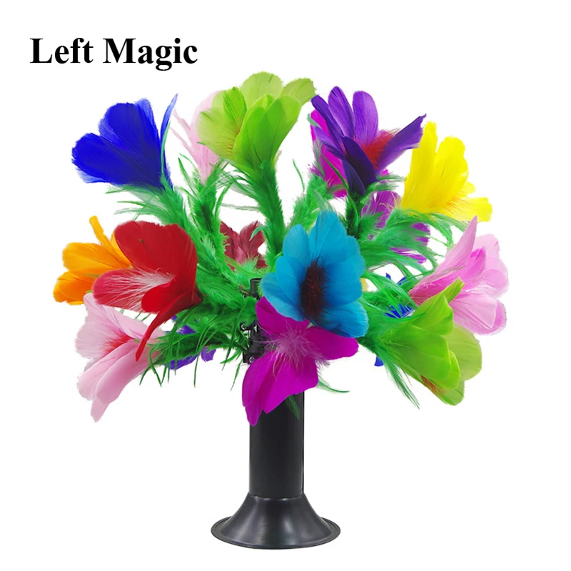 Magic Sleeve To Flower Magic Tricks Feather Flower Appearing Magic Props Sreet Stage Illusion Magician Accessary Gimmick Comedy