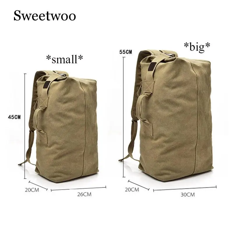 Large Capacity Travel Climbing Bag Tactical Military Backpack Women Army Bags Canvas Bucket Bag Shoulder Sports Bag Male