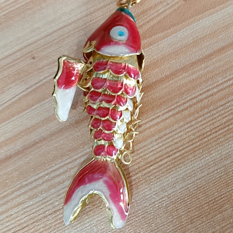 

Big Color 2.36 inch Lucky Koi Fish Pendants Jewelry Accessories Gifts Tradition Handcrafts Cloisonne Enamel Vivid Swing Goldfish