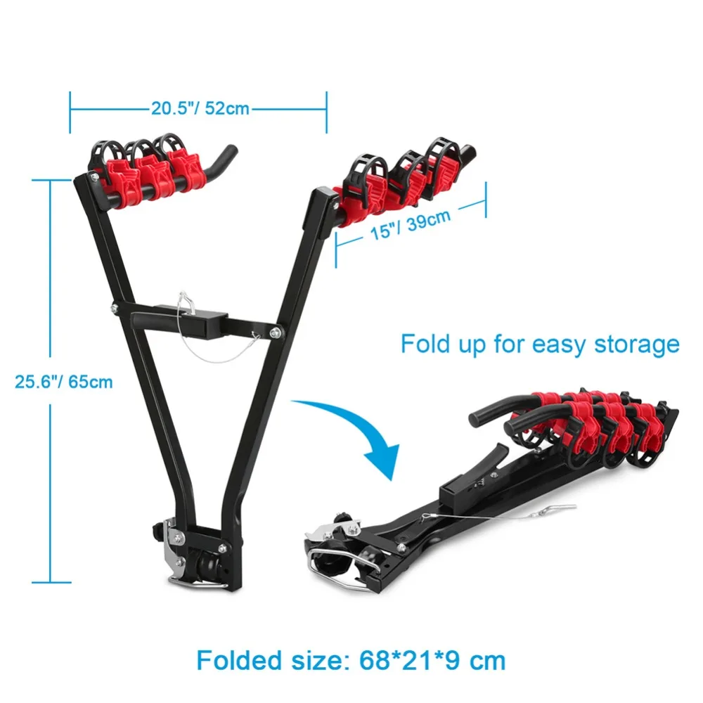 V Form Eisen Fahrrad Rack 3-Bike Kupplung Montieren Auto Racks Mountainbike Träger für Reise