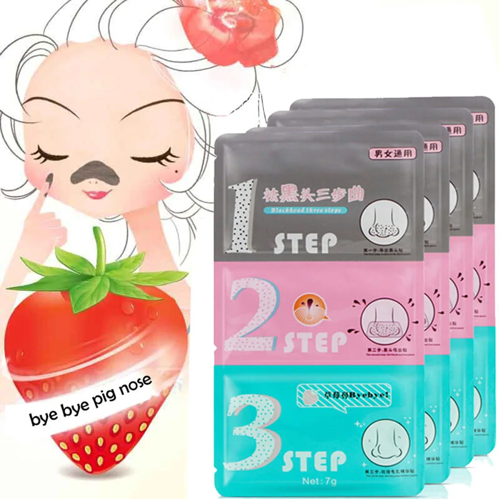 Blackhead Sticker Set Pig Nose Mask Remove Blackhead Acne Remover Clear Black Head 3 Step Kit Beauty Clean Face Care Cosmetic