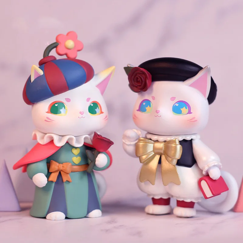 Blind Box Toys MIO Court Cat Palace Figures Action Surprise Guess Bag Kawaii Collection Desktop Model for Girls Birthday Gift