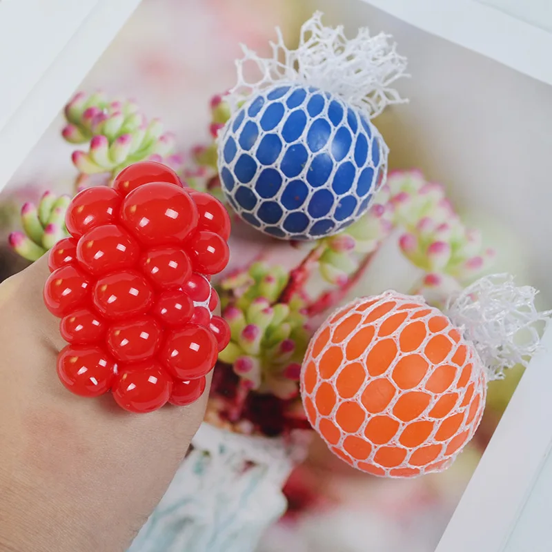 Bola de ventilación de malla de 5cm, bolas de uva suaves, juguete para aliviar la presión de los niños, juguetes de descompresión para apretar, regalo para adultos y niños