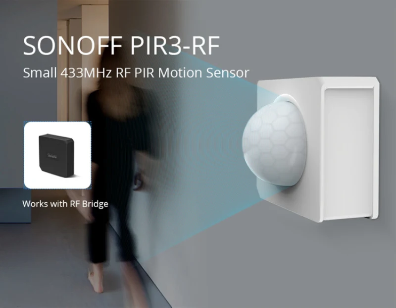 SONOFF PIR3-RF PIR Motion Sensor Smart Scenes Alert /Normal Mode Notification eWelink APP Work With SONOFF 433MHz RF Bridge R2