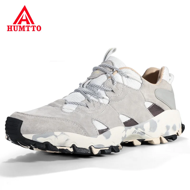 

HUMTTO Outdoor Hiking Shoes Breathable Sport Climbing Camping Boots Men Leather Mens Walking Shoes Trekking Sneakers for Male