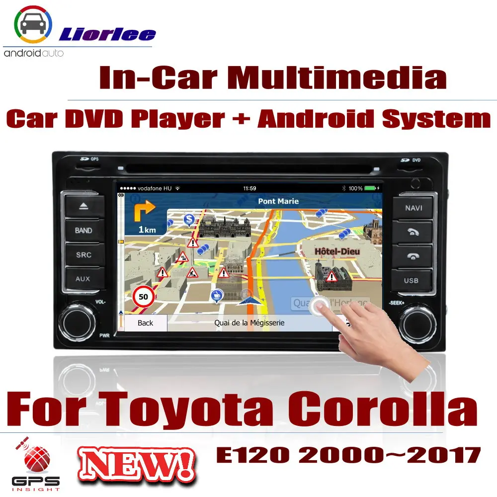 

Car DVD Player For Toyota Corolla (E120/E130) 2000-2017 IPS LCD Screen GPS Navigation Android System Radio Audio Video Stereo