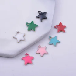 30pcs 10mm Copper Both Faced Enamelled Starfish Charms For Earring Necklace Enamel Pendant