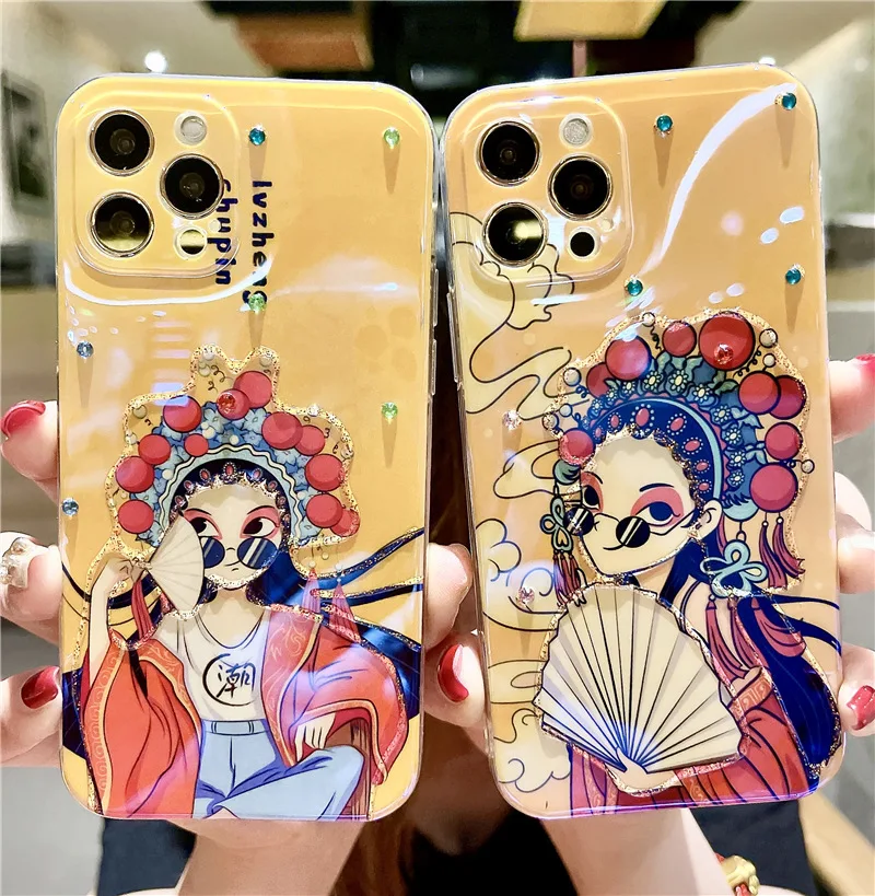 Custodia morbida per telefono con diamante giapponese per IPhone 12 Pro Max 7 8 Plus Xs XR X Cover posteriore protettiva per Iphone 11 Pro Max