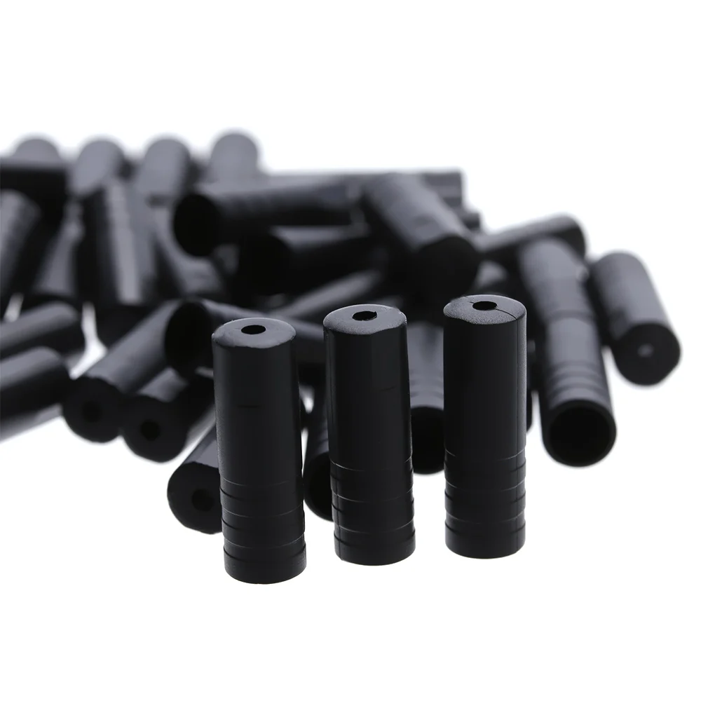 50Pcs 4/5mm Plastic Outer Cable Cover Shift/Brake Cap Bicycle Brake Gear Black Line Pipe Tool Caps Tips Crimps Accessories