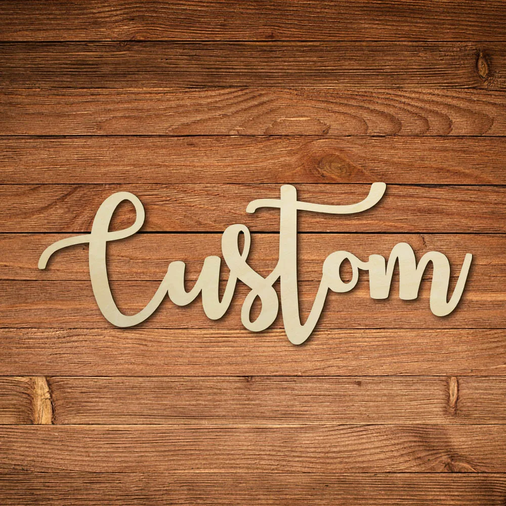 Custom Wood Sign Rustic Home Decor Personalized Name Phrase Quote Laser Cut Hanging Wooden Wall Sign Housewarming Wedding Gift