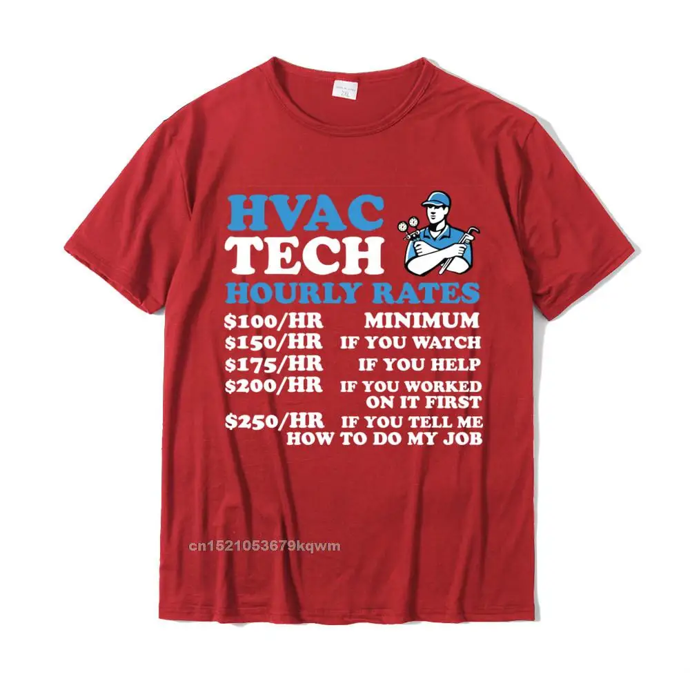 Hourly Rates HVAC Tech Funny HVAC Technician Father Men Short Sleeve Top T-Shirts Tops Shirts Funny Normal Comfortable Man