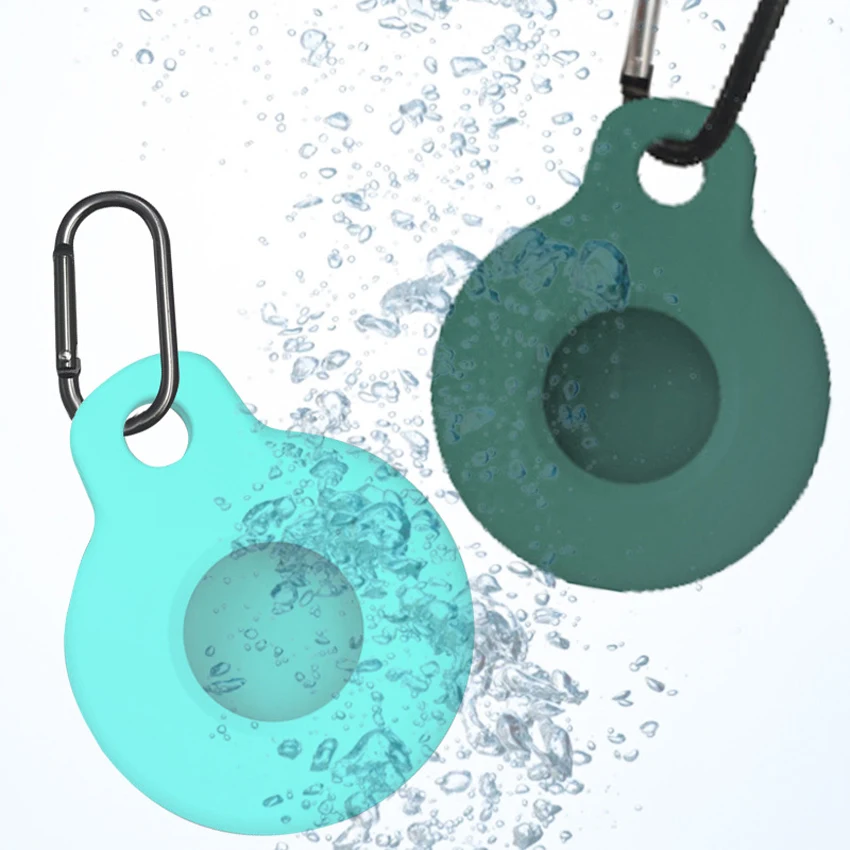 Silikonowy futerał ochronny do Apple AirTags pozycjonowanie Bluetooth Tracker 2021 Anti-Scratch Anti-Lost tuleja ochronna W/ Keycha