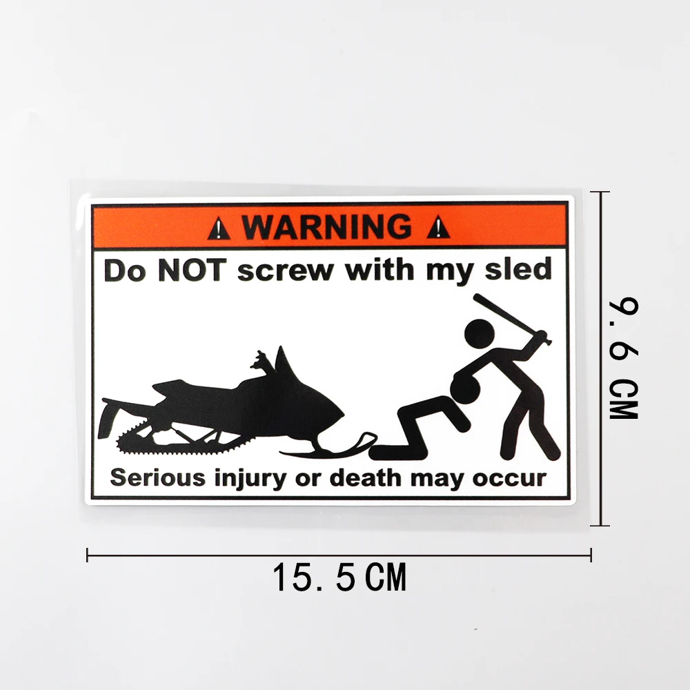 YJZT 15.5CM×9.6CM Car Sticker Do Not Screw With My Sled Snowmobile PVC Decal 12C-0485