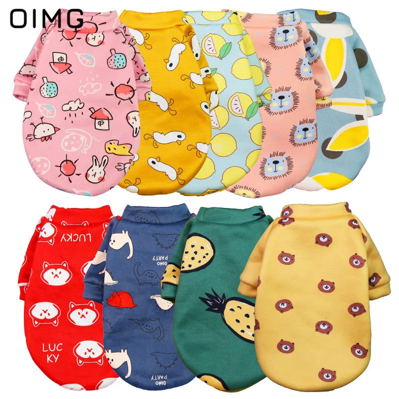 

OIMG 12 Colors Dog Hoodies Clothes Winter Warm Hoodie For Dogs Cute Cats Clothing Pomeranian Spitz Cartoon Dog Sweatshirt XS-2XL