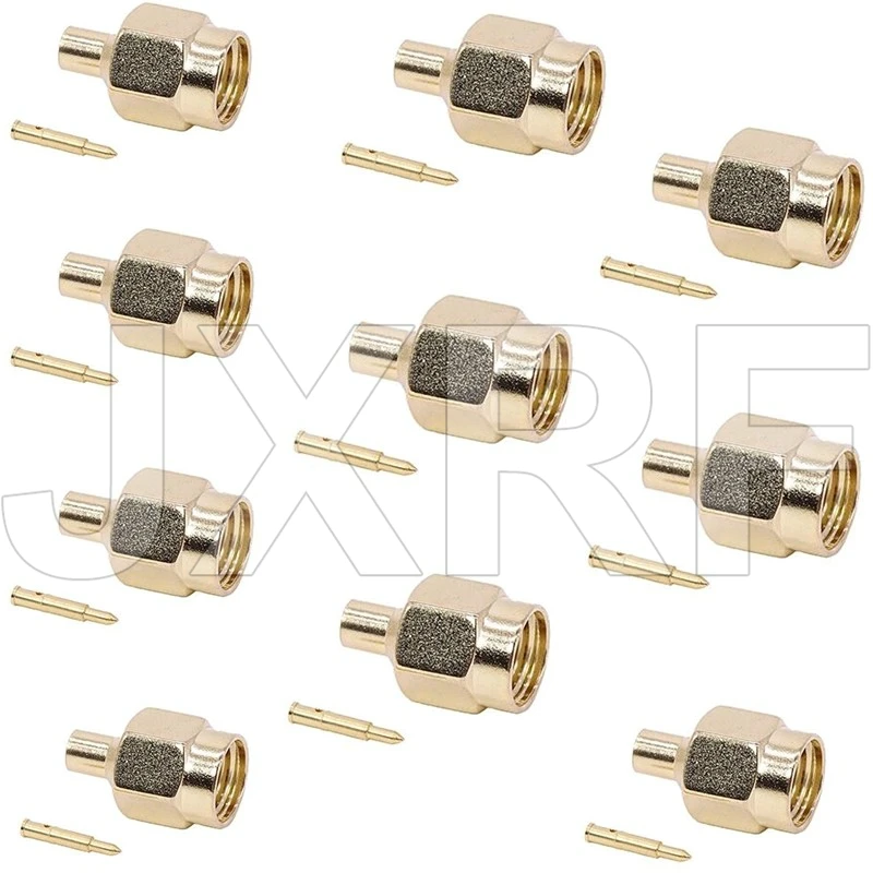 JX 10PCS RF connector SMA Male soldering for RG405 Coaxial Cable SMA-J-B2 fast ship