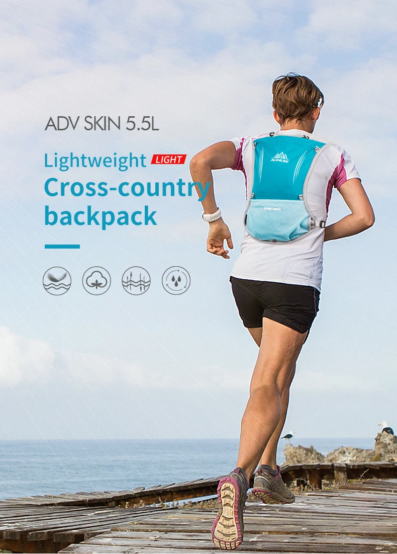 AONIJIE E913S 5L Trinkrucksack Rucksack Tasche Weste Geschirr Wasserblase Wandern Camping Laufen Marathon Rennen Sport Orange – Detail 2