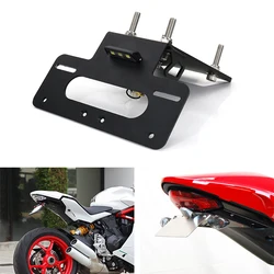 Fit For Ducati Monster 821 2018-2022 License Plate Holder Bracket Rear Tail Tidy Fender Eliminator kit 5052-T6 Aluminum Black