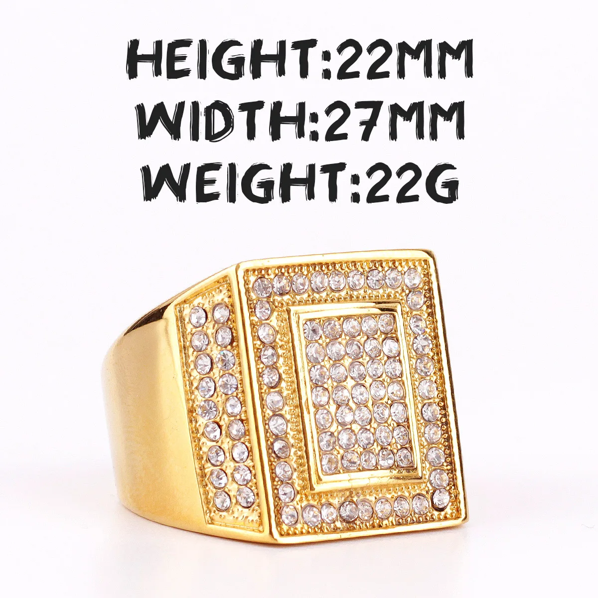 Luxury Rhinestone Stainless Steel Mens Rings Simple Trendy For Male Boyfriend Biker Jewelry Creativity Gift Wholesale