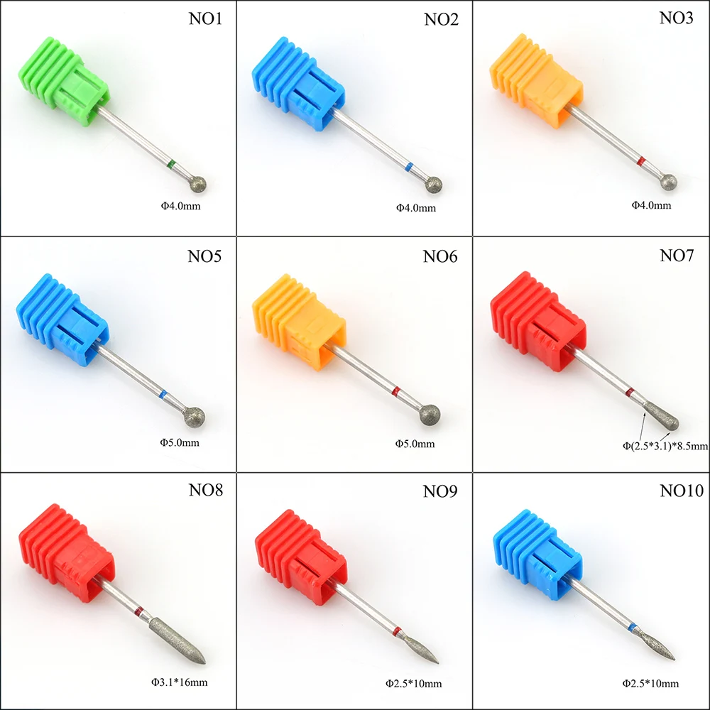 Perceuse à ongles diamant, fraise à billes électrique, fraise à ongles, manucure, outils rotatifs propres, accessoires de forage, 1 pièce