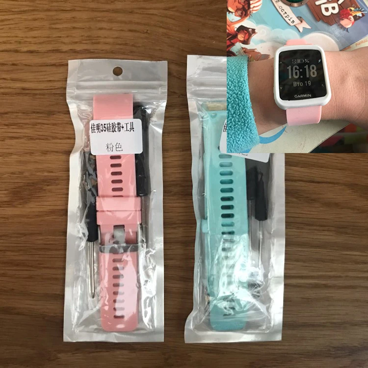 Ремешок силиконовый для наручных часов Forerunner 35, цветной спортивный сменный Браслет для смарт-часов Garmin Forerunner 35