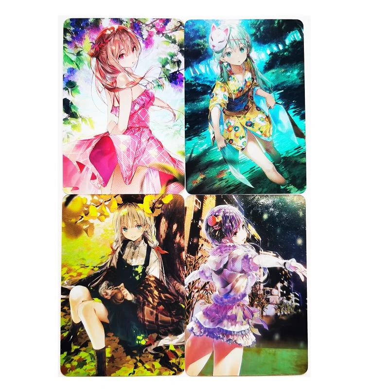 

4pcs/set ACG Beauty Four Seasons Girls Refraction Sexy Girls Toys Hobbies Hobby Collectibles Game Anime Collection Cards