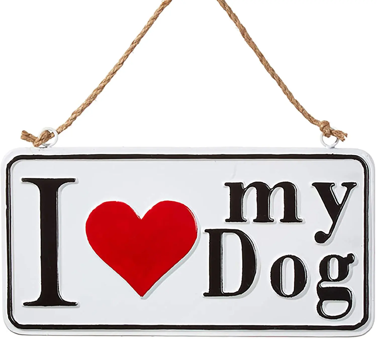 RAZ Imports I Love My Dog Hanging Metal Sign Ornament 15x30cm