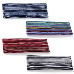 Geebro Vintage Multicolor Stripe Sports Hairband For Men Women Special Desgin Outdoor Headband Bohemia  Flat Headband Elastic