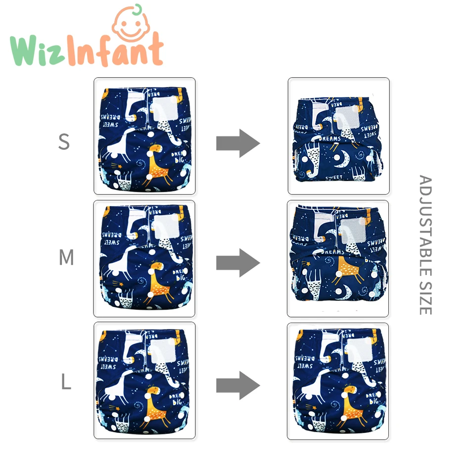 12pcs WizInfant  Wholesale Pocket Cloth Diaper  Stay-Dry Suede Cloth  Waterproof & Breathable Fits Babies  Ecological Diapers