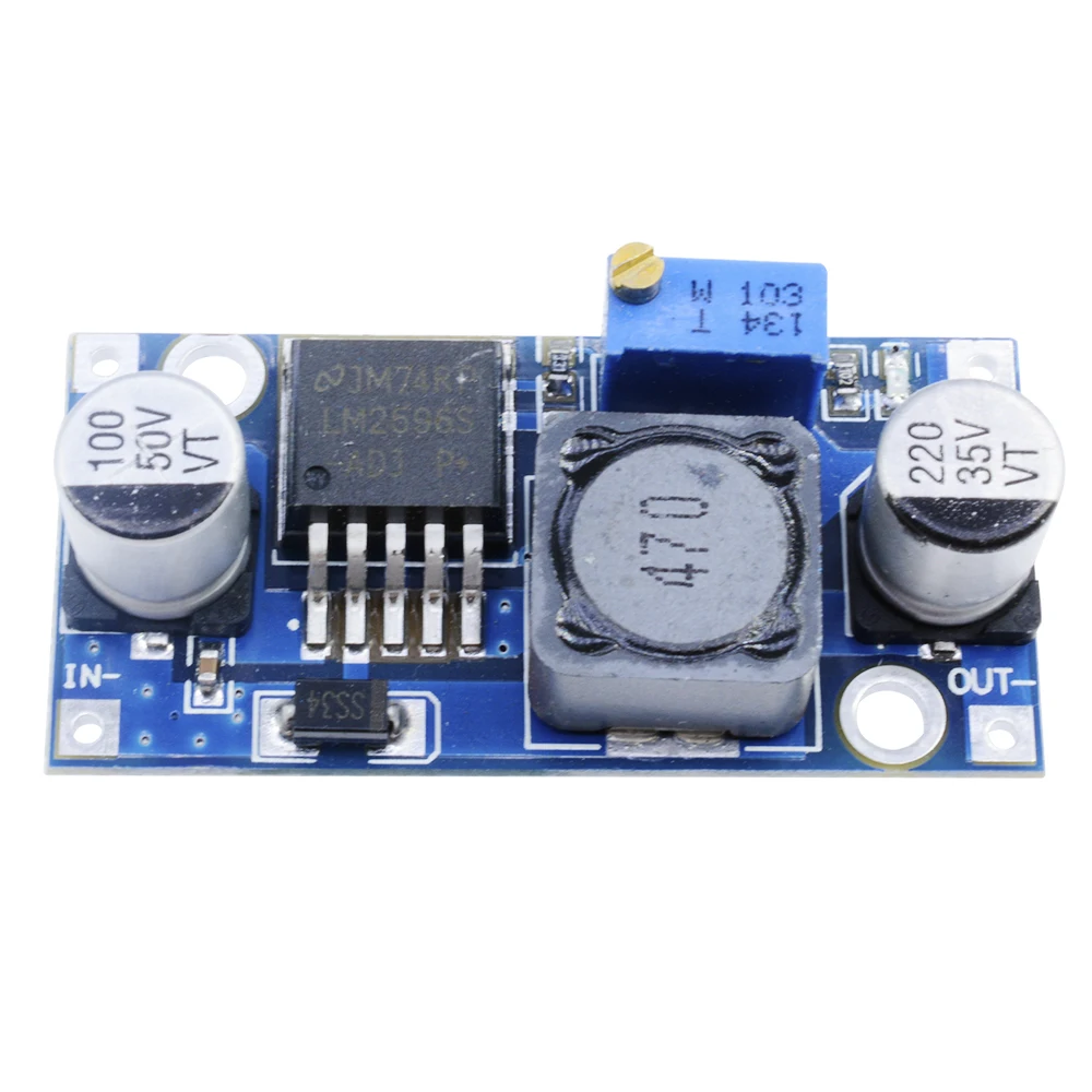 Módulo de reducción LM2596, convertidor de DC-DC, salida de fuente de alimentación, 1,25 V-30V, 1 Uds.
