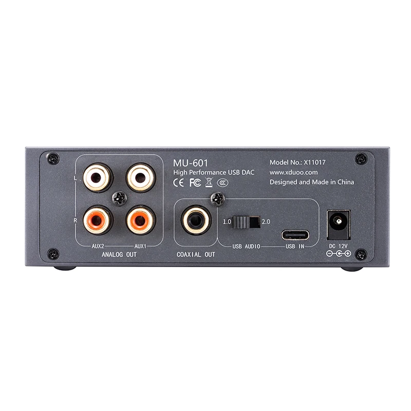 XDUOO MU-601 ES9018K2M 고성능 USB DAC MU601 PCM 384kHz/ DSD256 아날로그/동축 출력 2개의 USB 모드 디코더