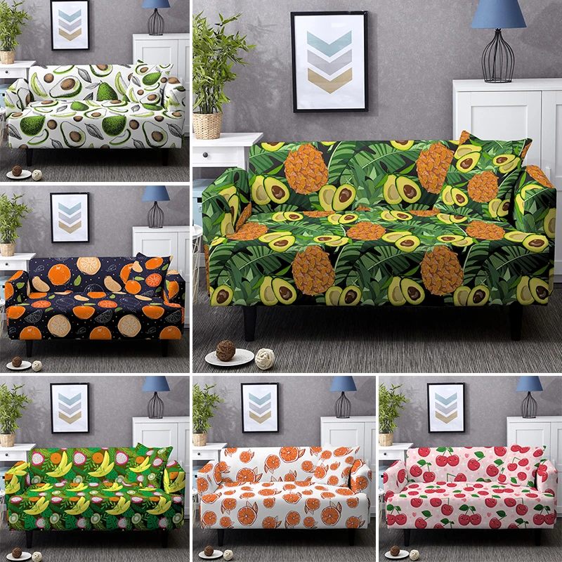 

Delicious Fruit Elastic Sofa Cover Love-seat Stretch Couch Covers Washable Anti-dust All Warp Slipcover Pillowcase Available