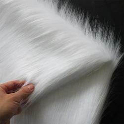 Pure White Rabbit Soft Plush Faux Fur Fabric, Sewing Material, DIY Home Decoration, Chair Blanket, Good, 9cm, 150x50cm, 1Pc