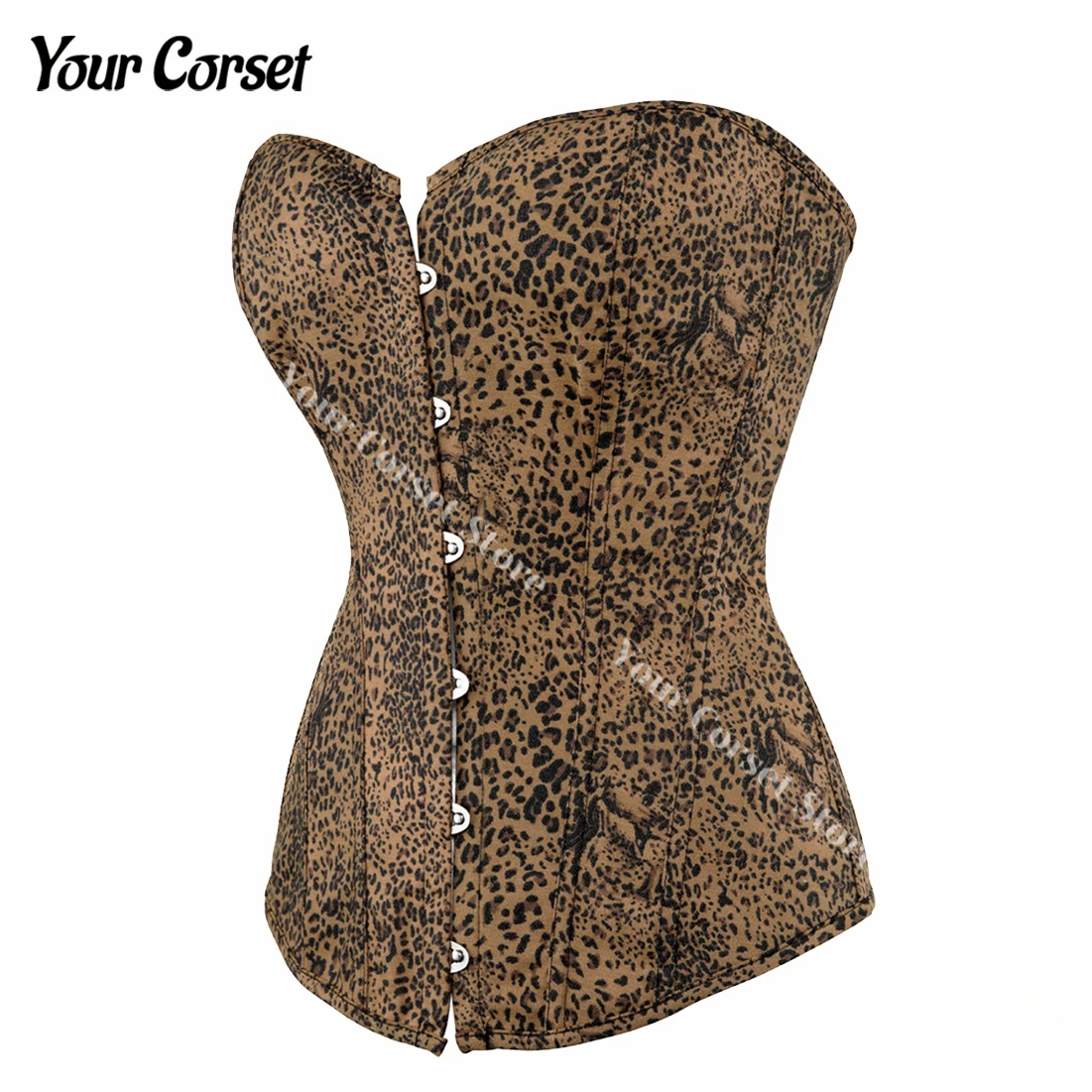 Bustier and Corsets Tops Leopard Grain Brown Pirate Corset Top Sexy Lingerie Corset Bustier Top Vintage Decorative Corset Waist