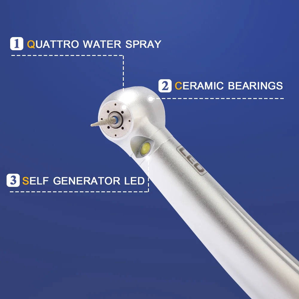 AI-Z900LG Air Turbine Quattro น้ำสเปรย์ Self Generator Led ความเร็วสูง2/4 Hole Handpiece ทันตกรรมฟันอุปกรณ์