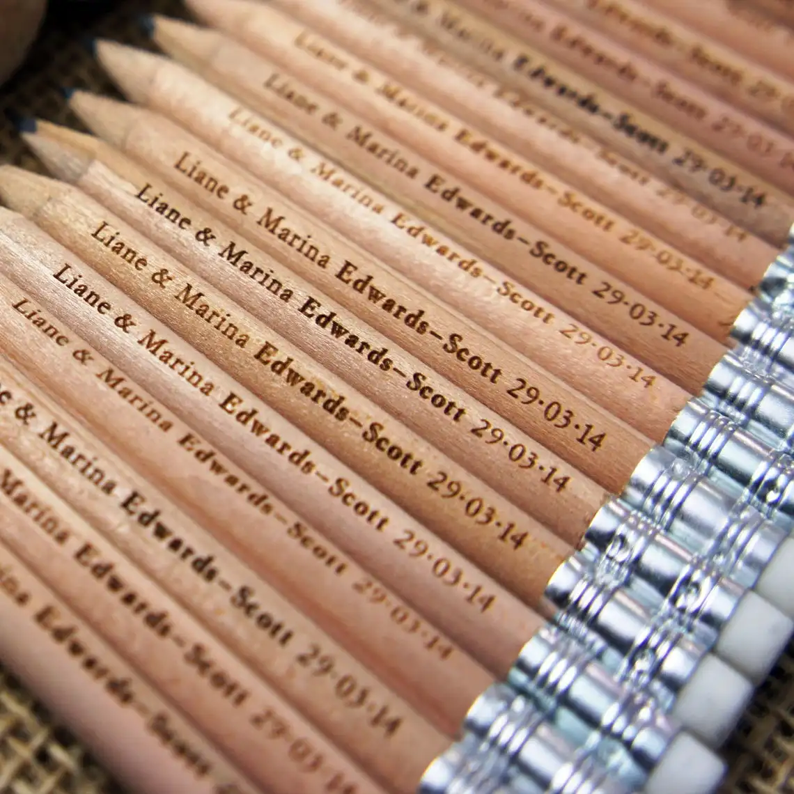 Personalized pencils, pack of 10 engraved by laser,unique custom guests gift, wedding, birthday present