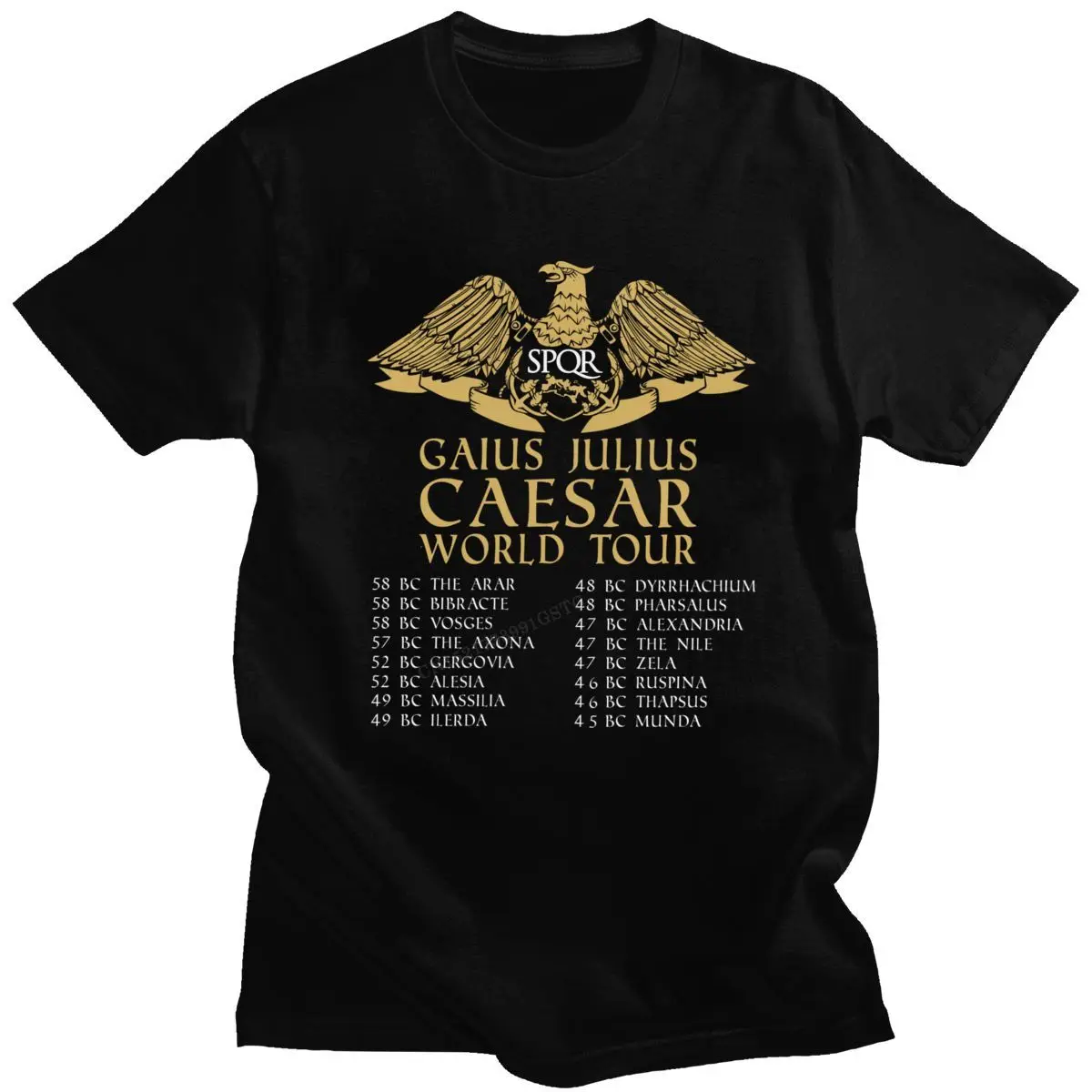 Vintage Gaius Julius Caesar World Tour Tshirts Men Camisas Hombre T-Shirt Roman Empire Emblem Cotton Casual Top T Shirts