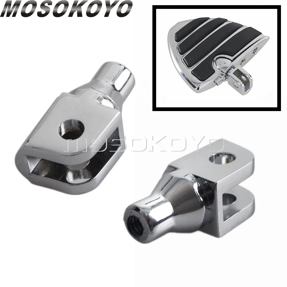 Chrome Motorcycle Foot Peg Footrests Clevis Kit Mount Footpeg Adjuster Adapter For Honda Suzuki Boulevard M90 M109R Volusia 800