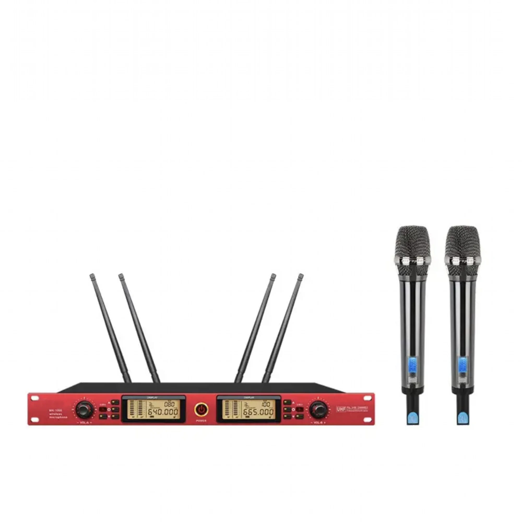 بولكيتسون MK-1000 500-1000 متر الترا لمسافات طويلة التنوع الحقيقي ميكروفون لاسلكي ثنائي القناة استقبال رقمي UHF640 ~ 690MHz