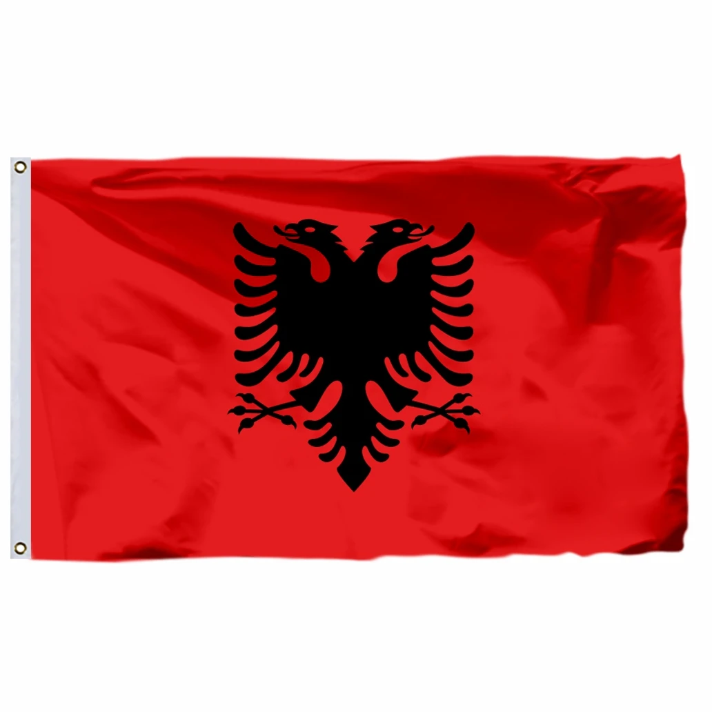 

Albania 4 x 6 Feet Flag 120 x 180 cm 100D Polyester Large Big Albanian Flags And Banners National Flag 3X5FT 21X14CM