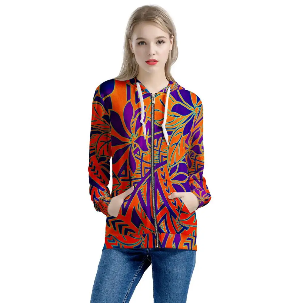 Women's Hoodie Polynesian Samoa Style Designed Hoodies Print Women Luxury Custom Hoodies Printing Logo Leisure Jacket